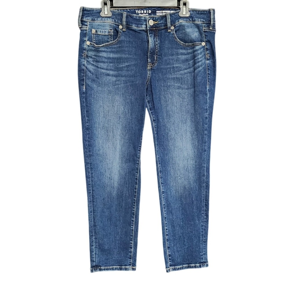 Torrid Womens Perfect Boyfriend Ankle Jeans Classic Vintage‎ Stretch 12S